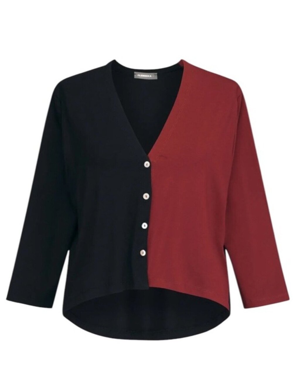 ALEMBIKA ART-TO-WEAR COLORBLOCK BUTTON FRONT TOP/CARDIGAN | SIZE 0 or XS